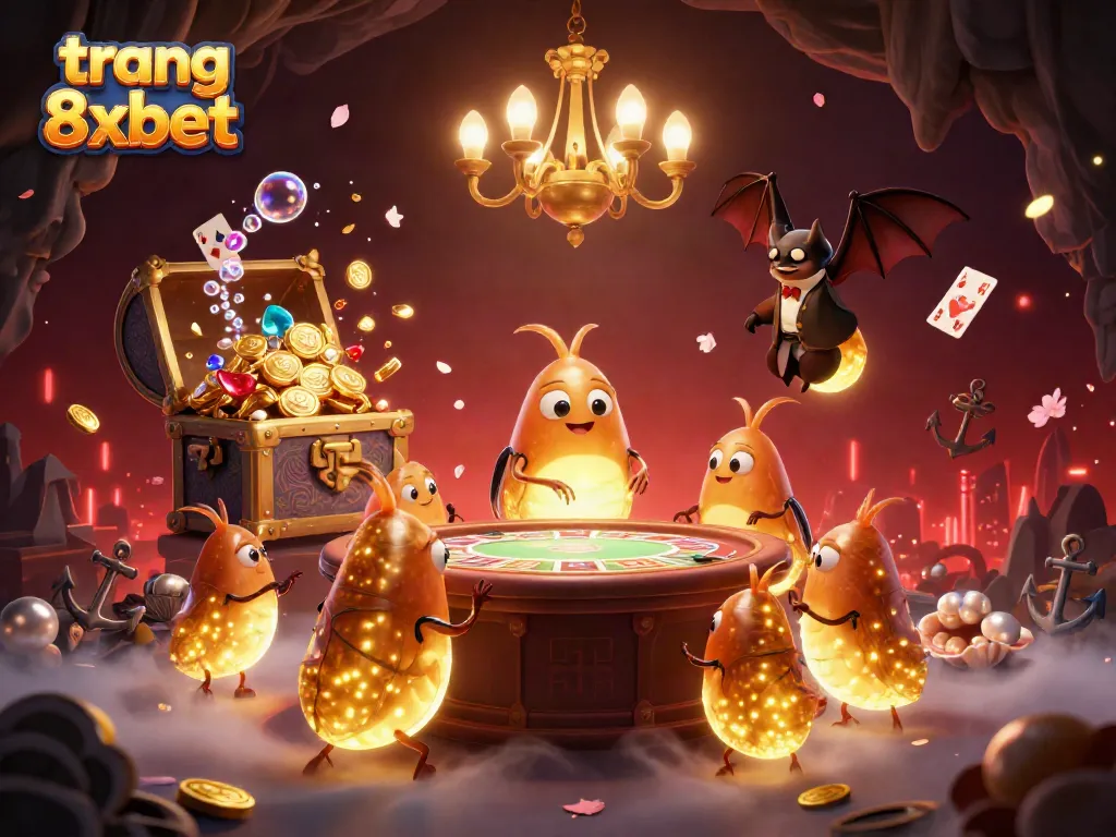 Experience vibrant gameplay and strategy with trang 8xbet in this imaginative casino scene featuring glowing glowworms.