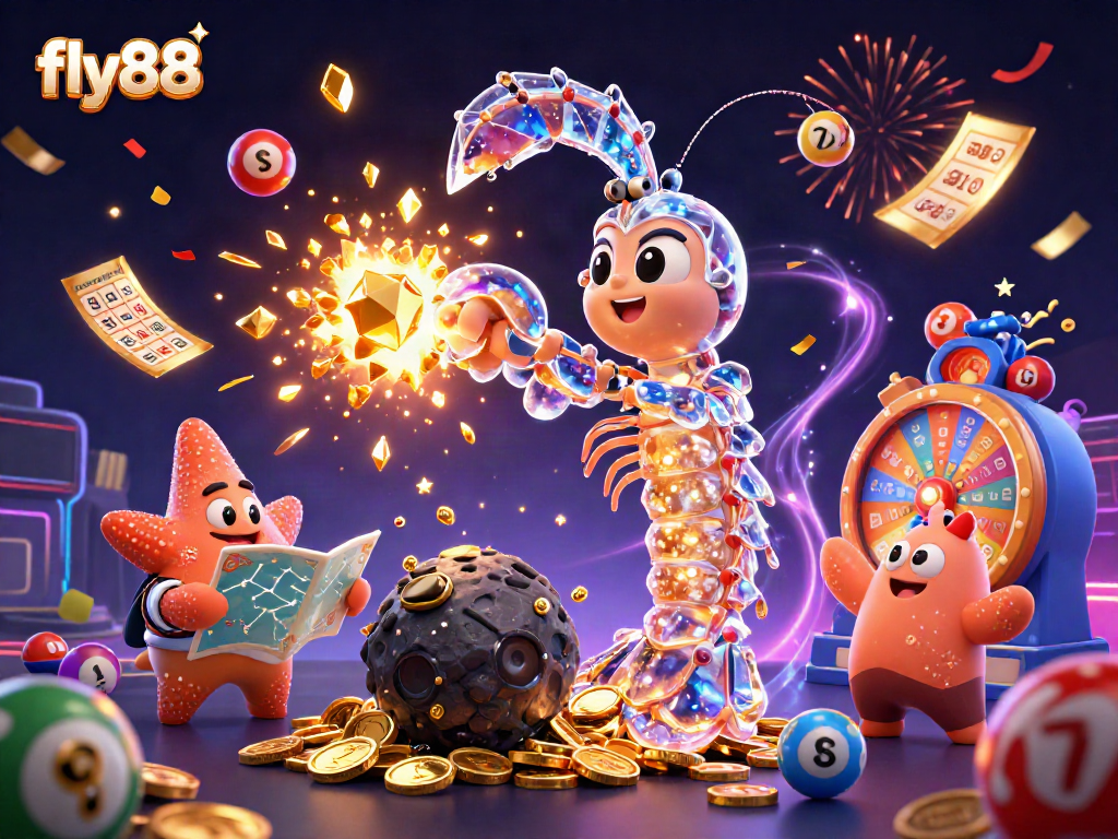 fly88 unleashes excitement with galactic samurai and vibrant casino elements in a dynamic scene