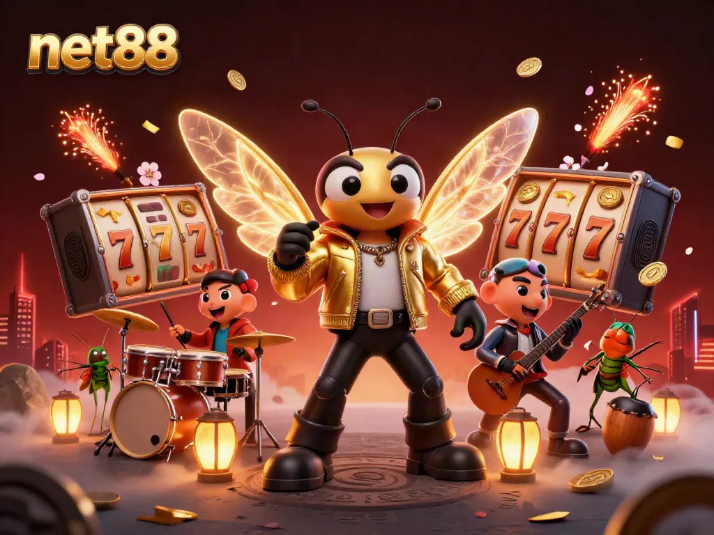 Experience thrilling excitement with net88's vibrant 3D casino illustration, featuring striking visuals and dynamic gaming elements.