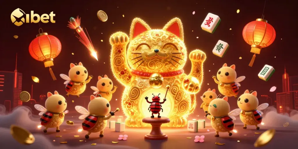 Experience engaging casino activities with nbet's vibrant cartoon-style illustration of a lucky cat.