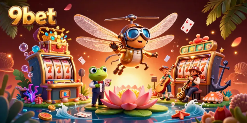 Experience thrilling gameplay with 9bet as the dynamic scene captures a colorful live casino atmosphere.