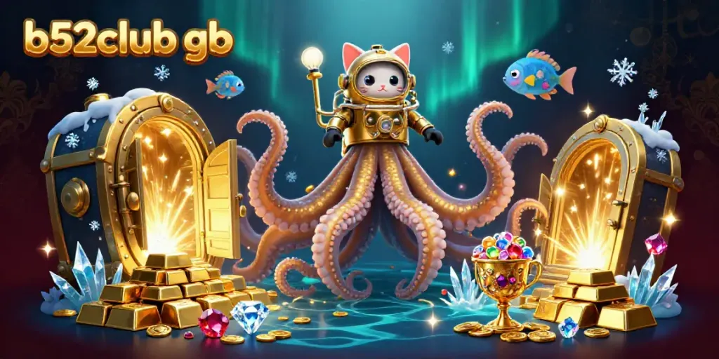 Engage in winning strategies at b52club gb with vibrant 3D casino elements and glowing treasures