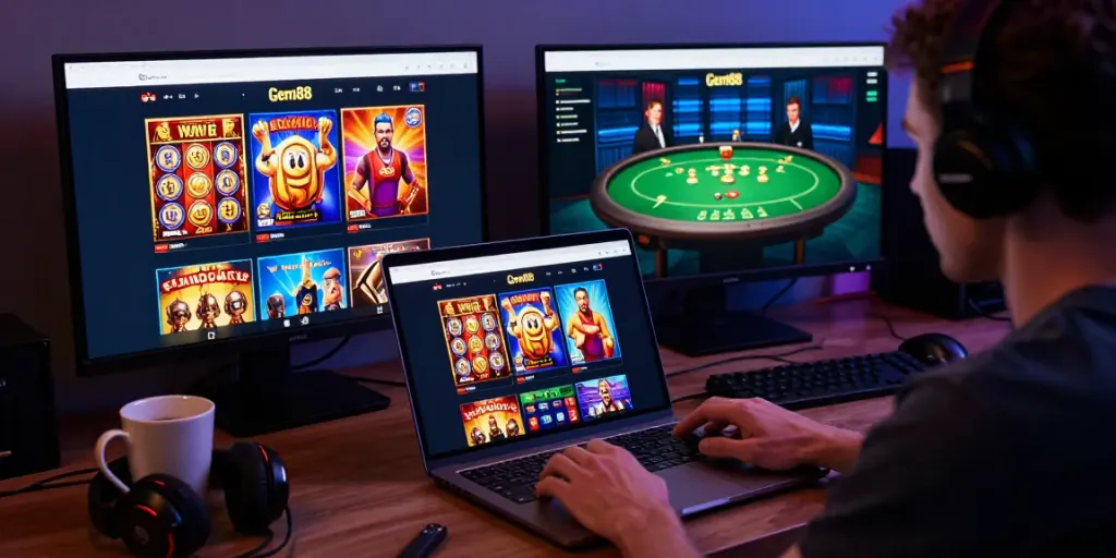 Gem88 online gaming platform featuring user-friendly interface for diverse betting options and engaging visuals