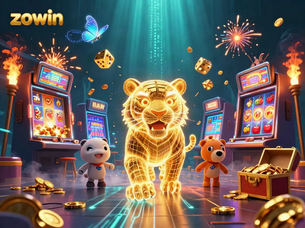 Experience the thrilling adventures at ZOWIN with vibrant casino graphics and captivating game elements.