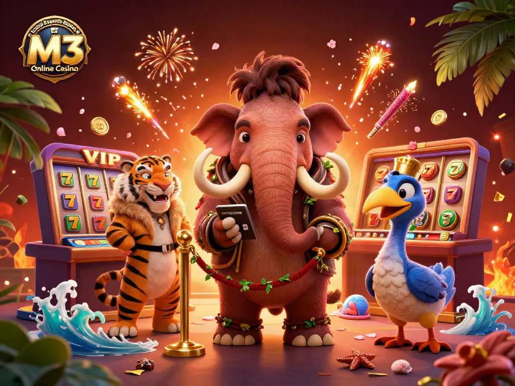 Experience the exciting Trusted Esports Betting at M3 Online Casino with vibrant elements and engaging characters.