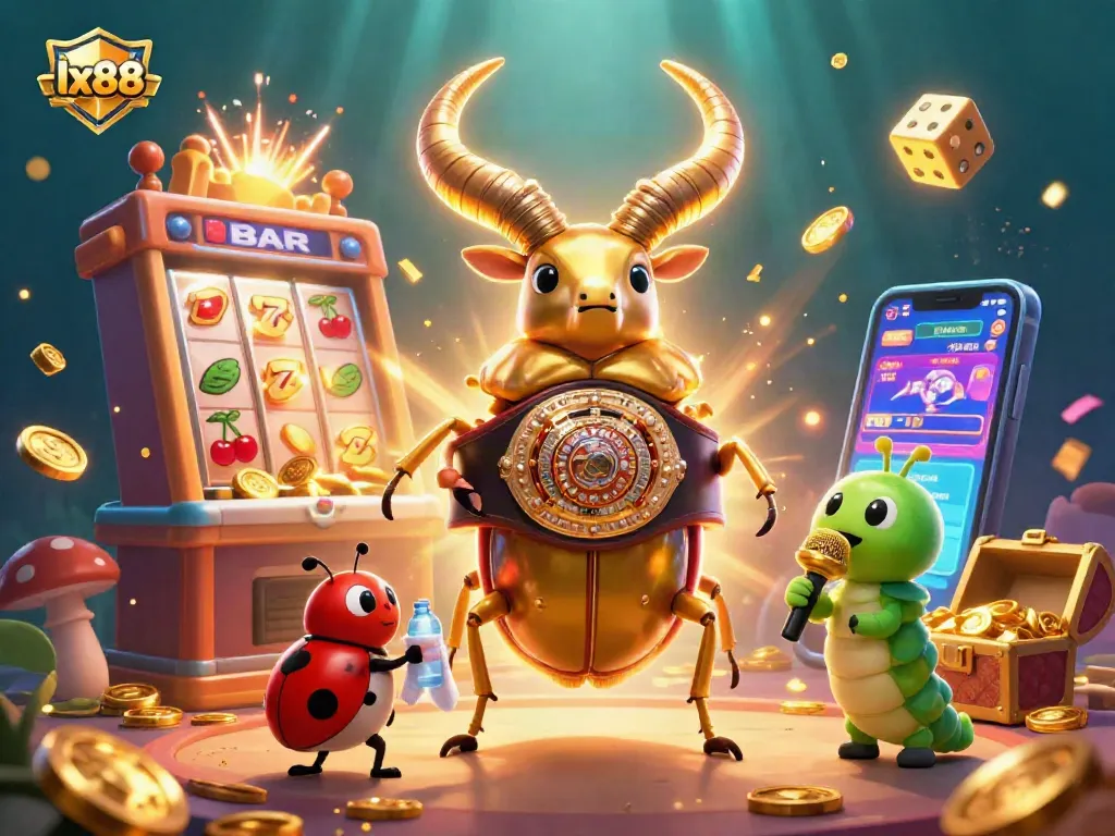 Engage with lx88 slot action featuring vibrant characters and a dynamic casino backdrop.