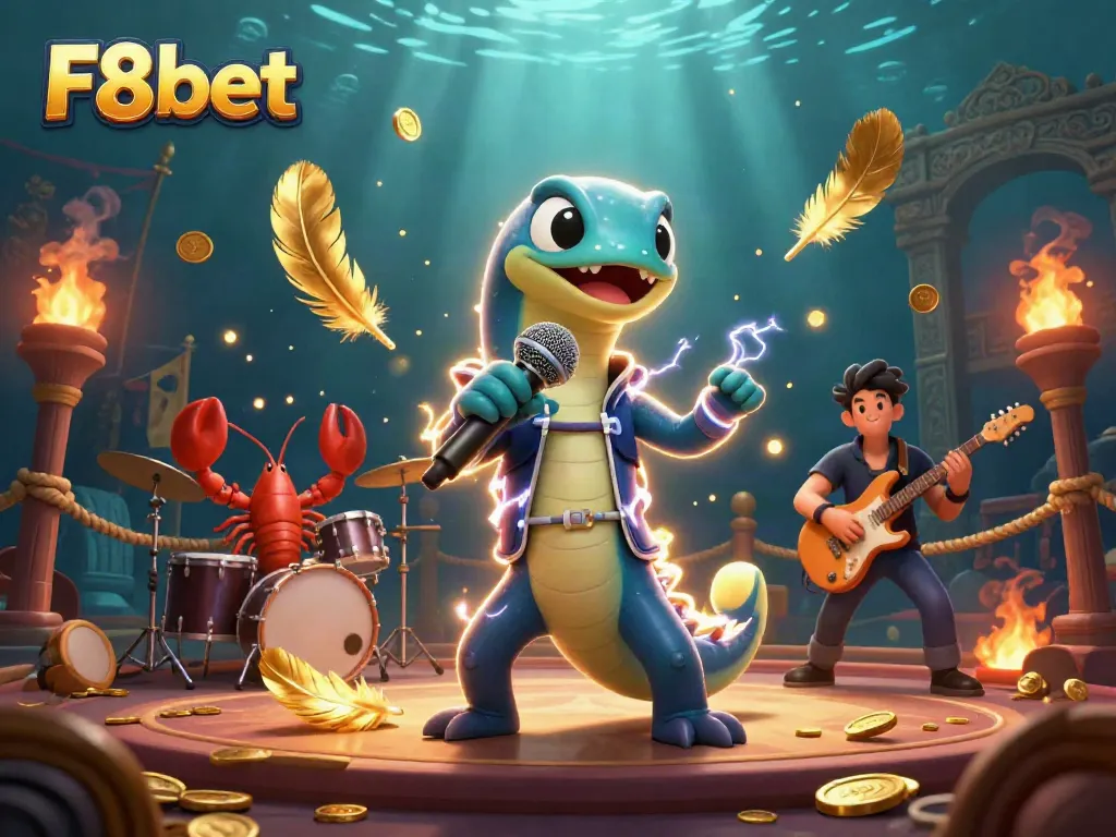 Experience electrifying gaming at F8bet with an underwater DJ scene featuring vibrant sea creatures.