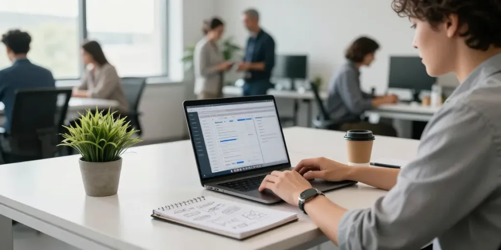 Zinn hub Freelancers collaborating in a vibrant office workspace.